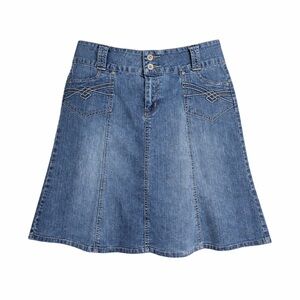 Vintage Y2K Rewind Denim Jean Skirt Size 11 Western Festival Grunge Cottage 90s